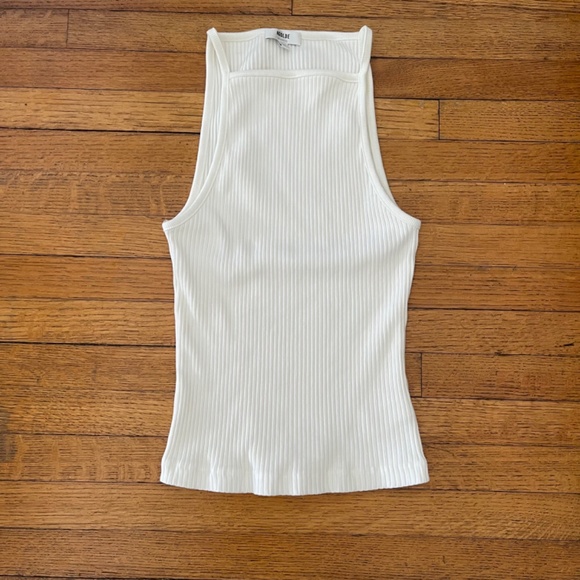 Agolde White Thick Ribbed Mina Organic Cotton - Tank Top -  Size Medium - Picture 2 of 9
